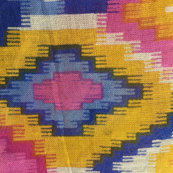 AZTEC Southwest Tribal Design 100% Pure Cotton Versatile Colorful X Large Scarf - Picture 9 of 14